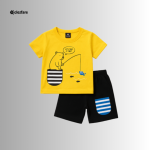 Kids T-Shirt and Shorts Set – Bear Fishing
