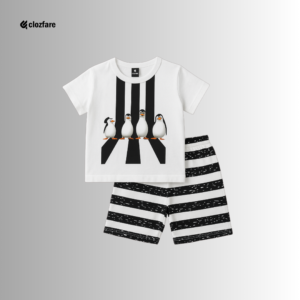 Kids T-Shirt and Shorts Set-Penguin