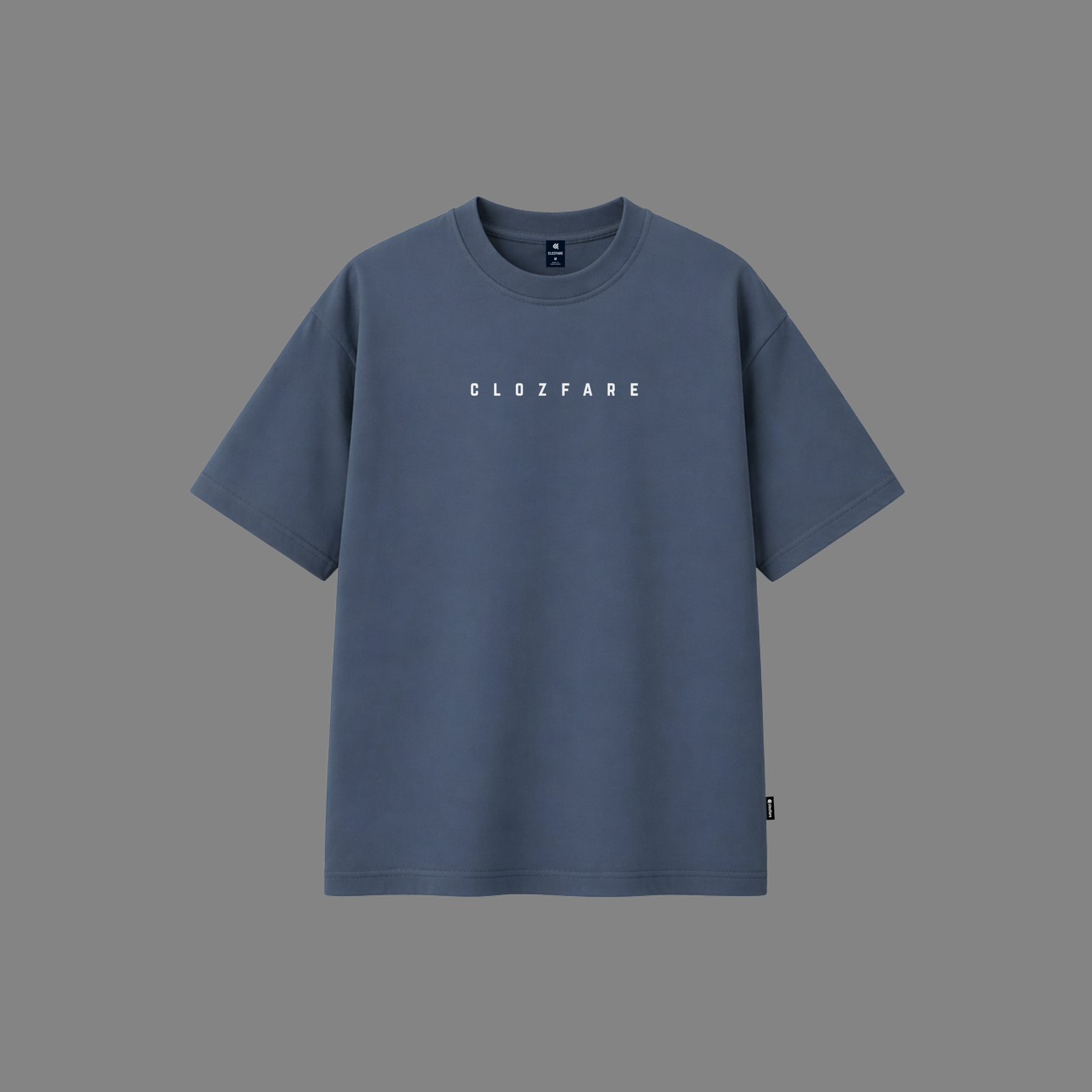 Drop Shoulder T-Shirt – Minimal Edition (Dust Blue)