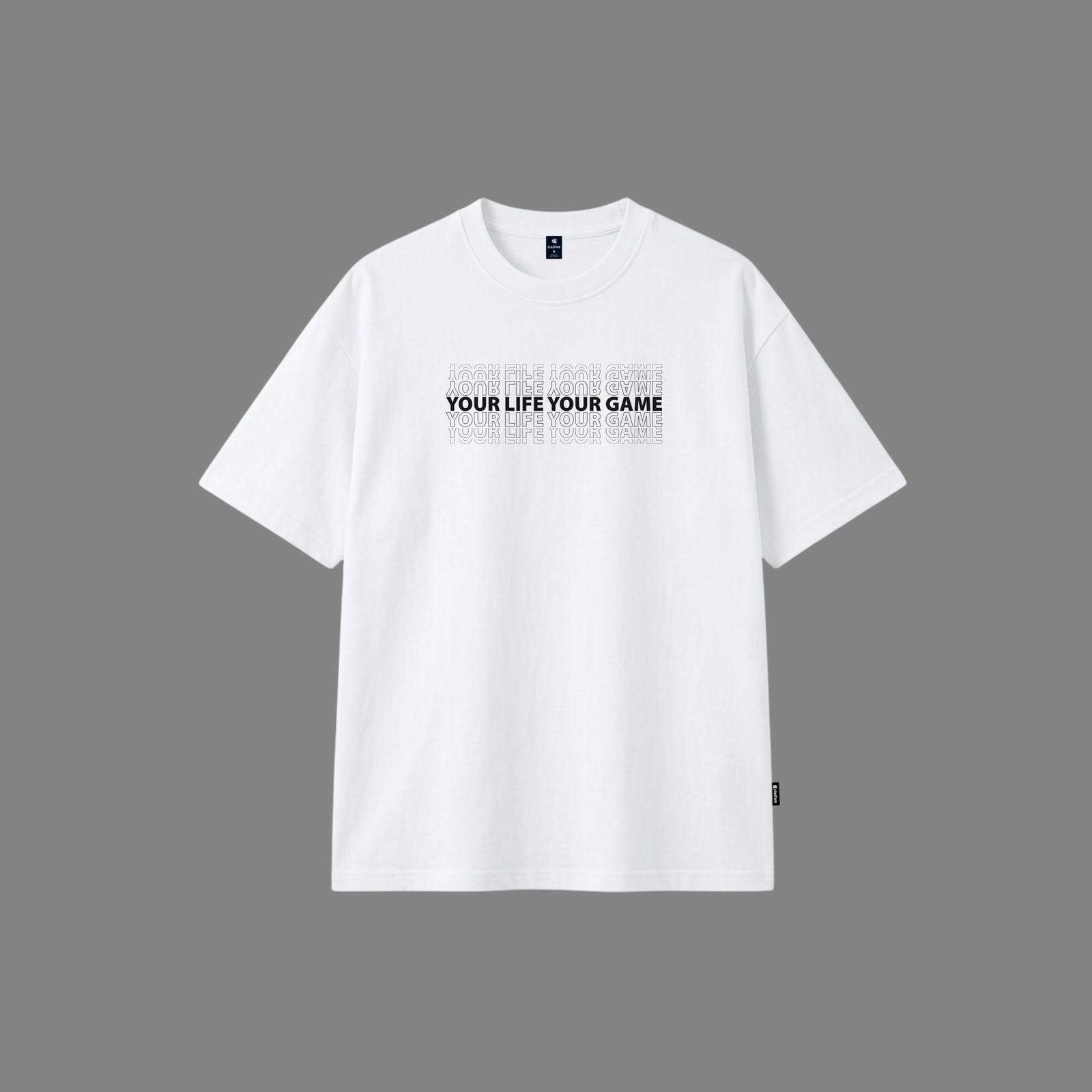 Echo Typography Drop Shoulder-(white)