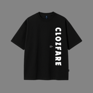 Clozfare Core Brand Drop Shoulder-(black)