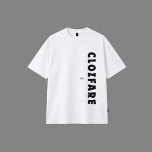 Clozfare Core Brand Drop Shoulder-(white)