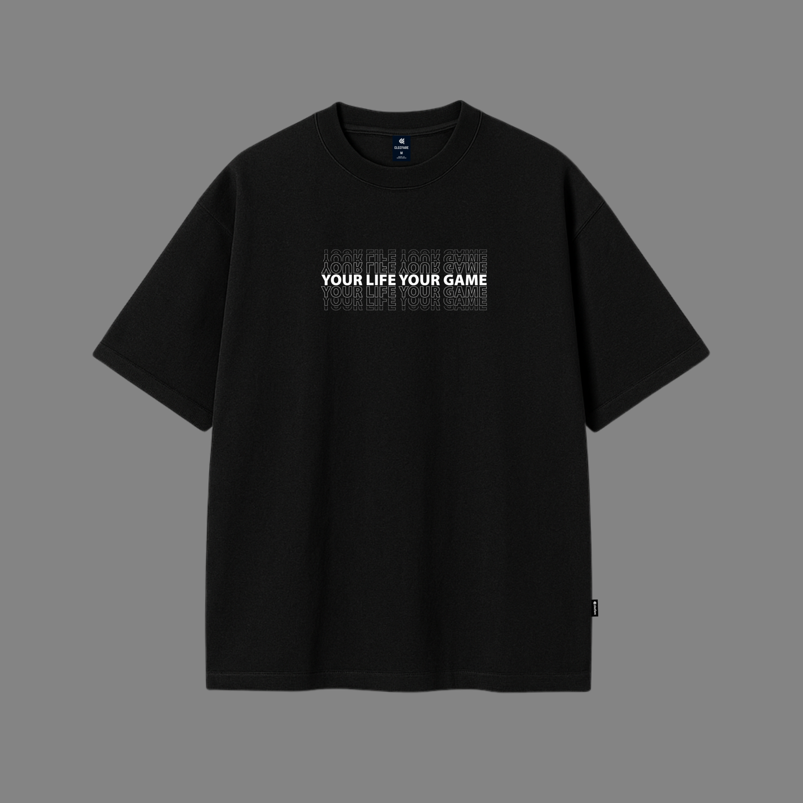 Echo Typography Drop Shoulder-(black)