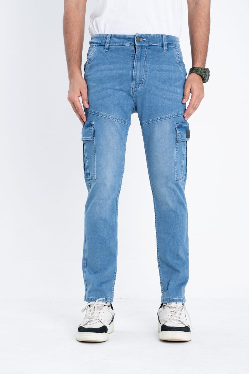 Clozfare Denim Cargo Pant Light Blue